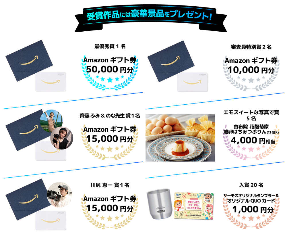 受賞作品には豪華景品をプレゼント!